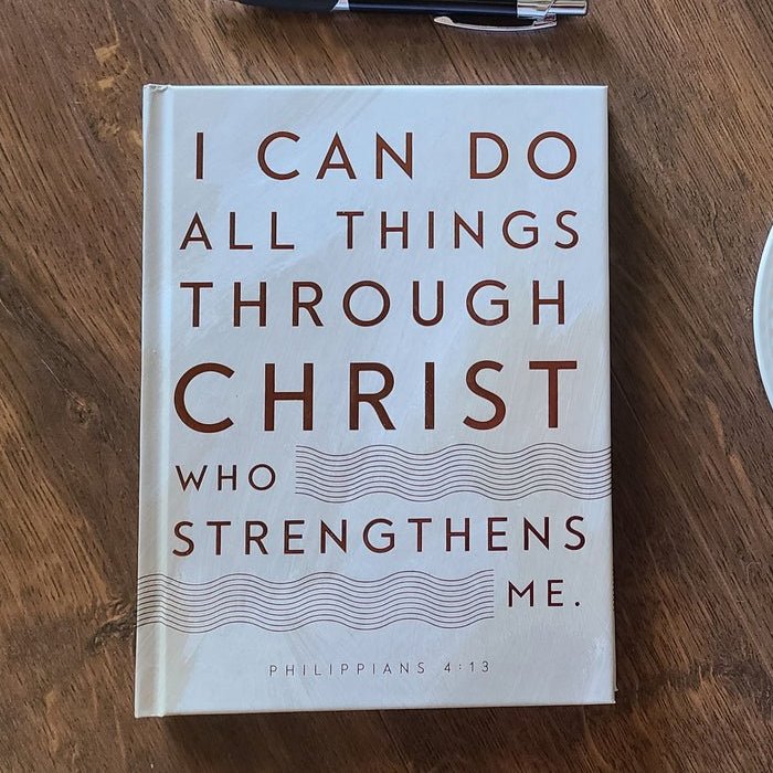 Philippians 4:13 Scripture Journal, Hardcover, Gray & Tan