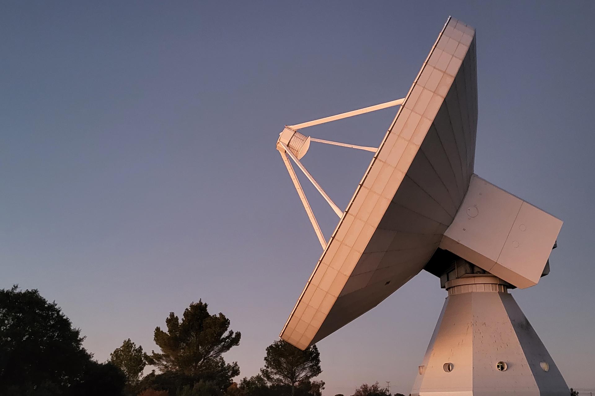 A radio telescope at Yebes Observatory in Yebes, Spain, 2023.