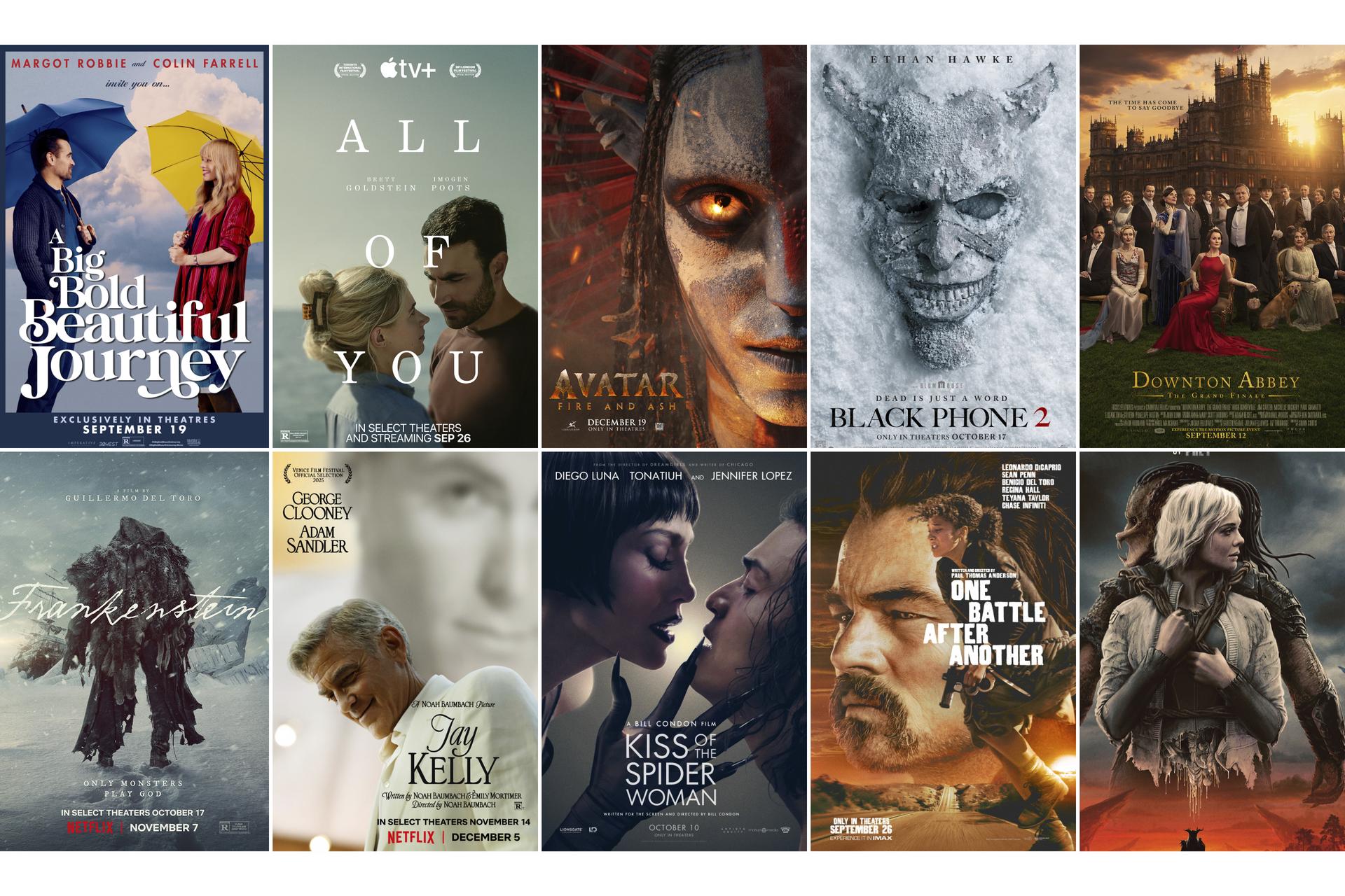 A combination of promotional photos for films.