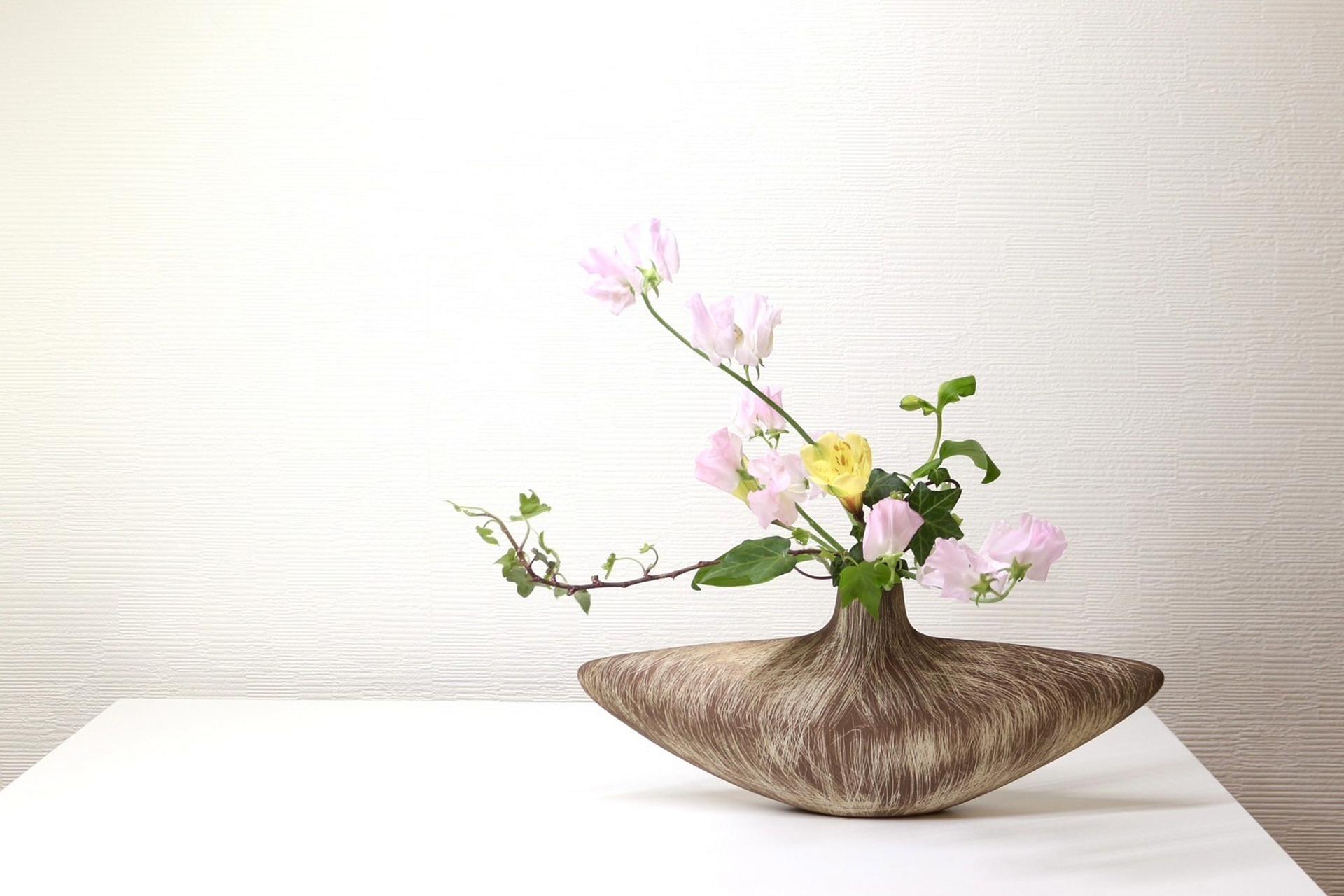 An Ikenobo arrangement is displayed in Tokyo in March. 