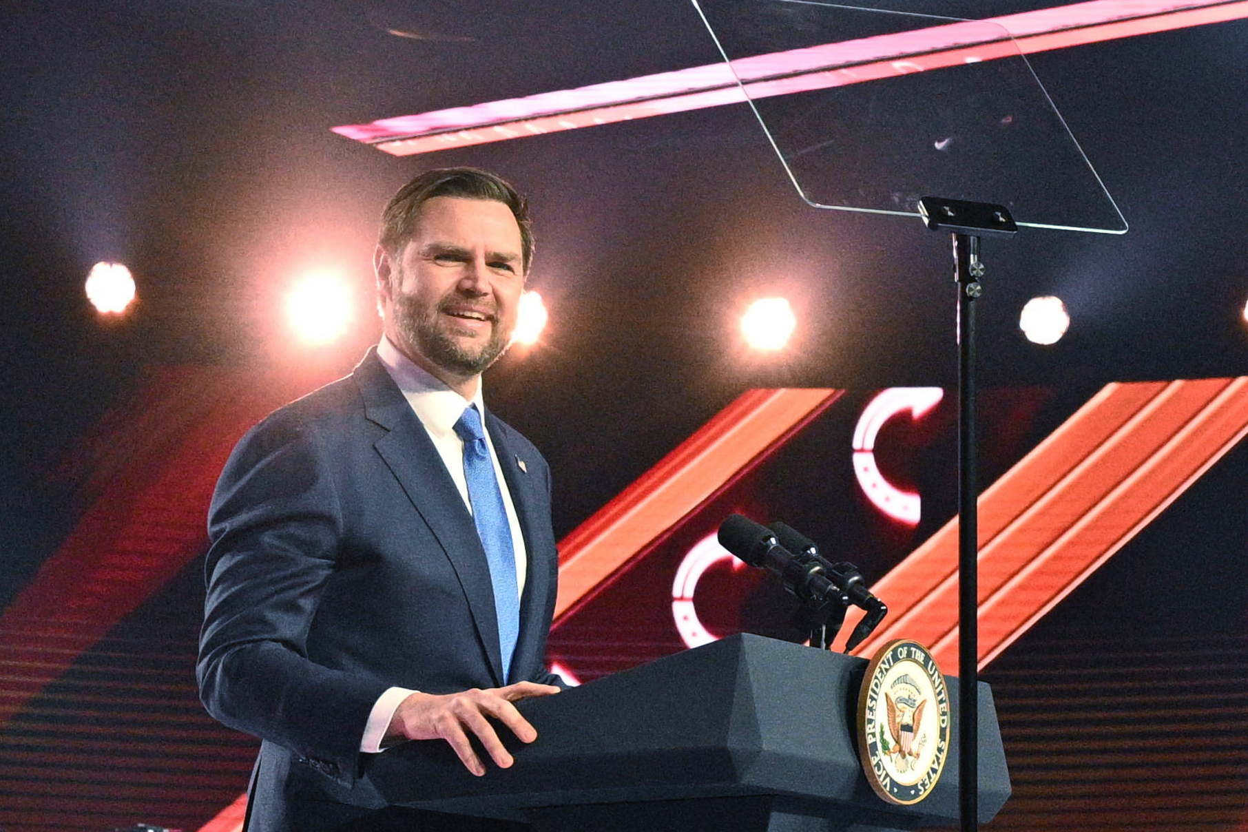 Vice President JD Vance speaks during Turning Point USA's AmericaFest 2025, Sunday in Phoenix.
