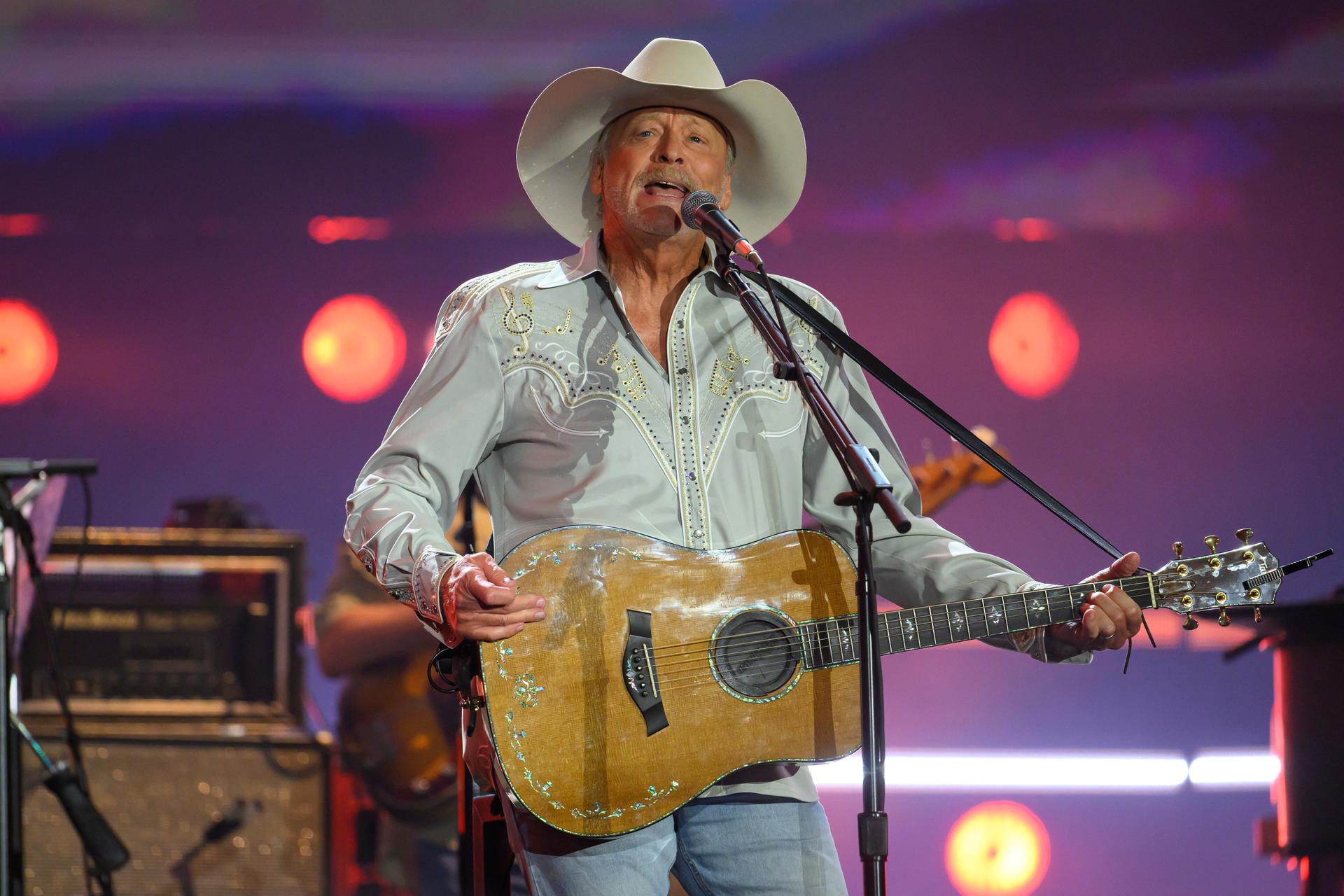 Alan Jackson performs during his final farewell concert on Saturday in Nashville, Tenn. (AP Photo/John Amis)