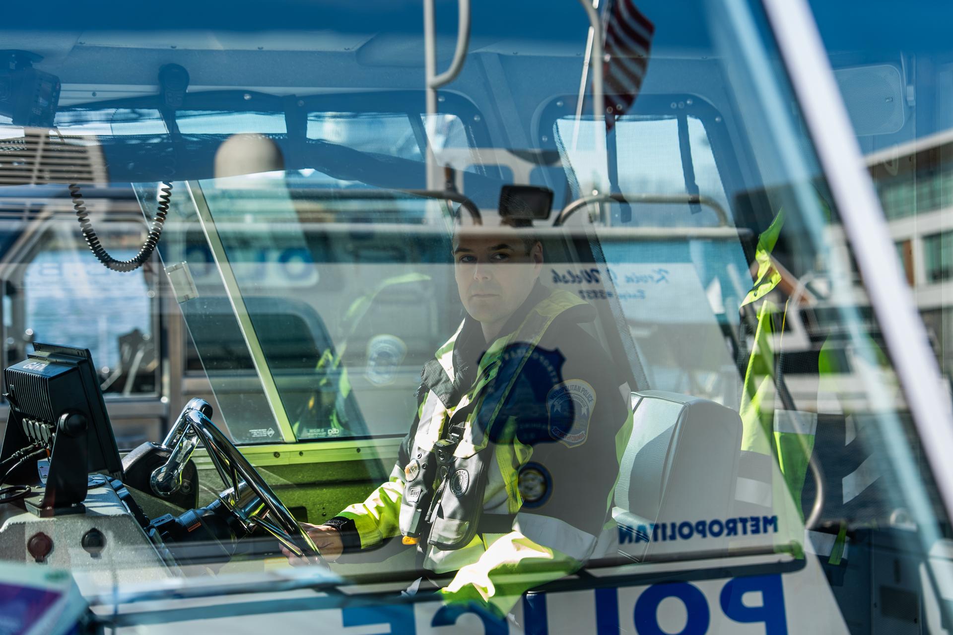 Metropolitan Police Department diver Robert Varga poses for a portrait in Washington on Jan. 22. (AP Photo/Julia Demaree Nikhinson)