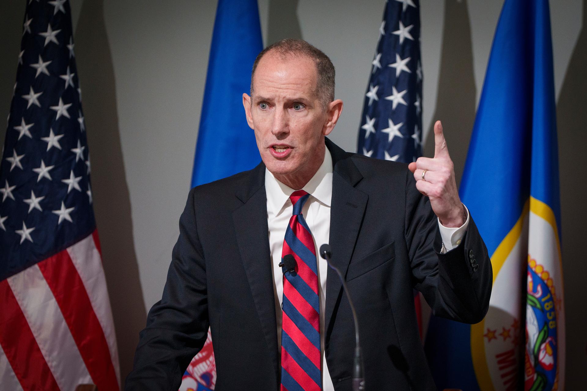 Minneapolis attorney Chris Madel speaks at his office in Minneapolis in December. (Leila Navidi/Star Tribune via AP)