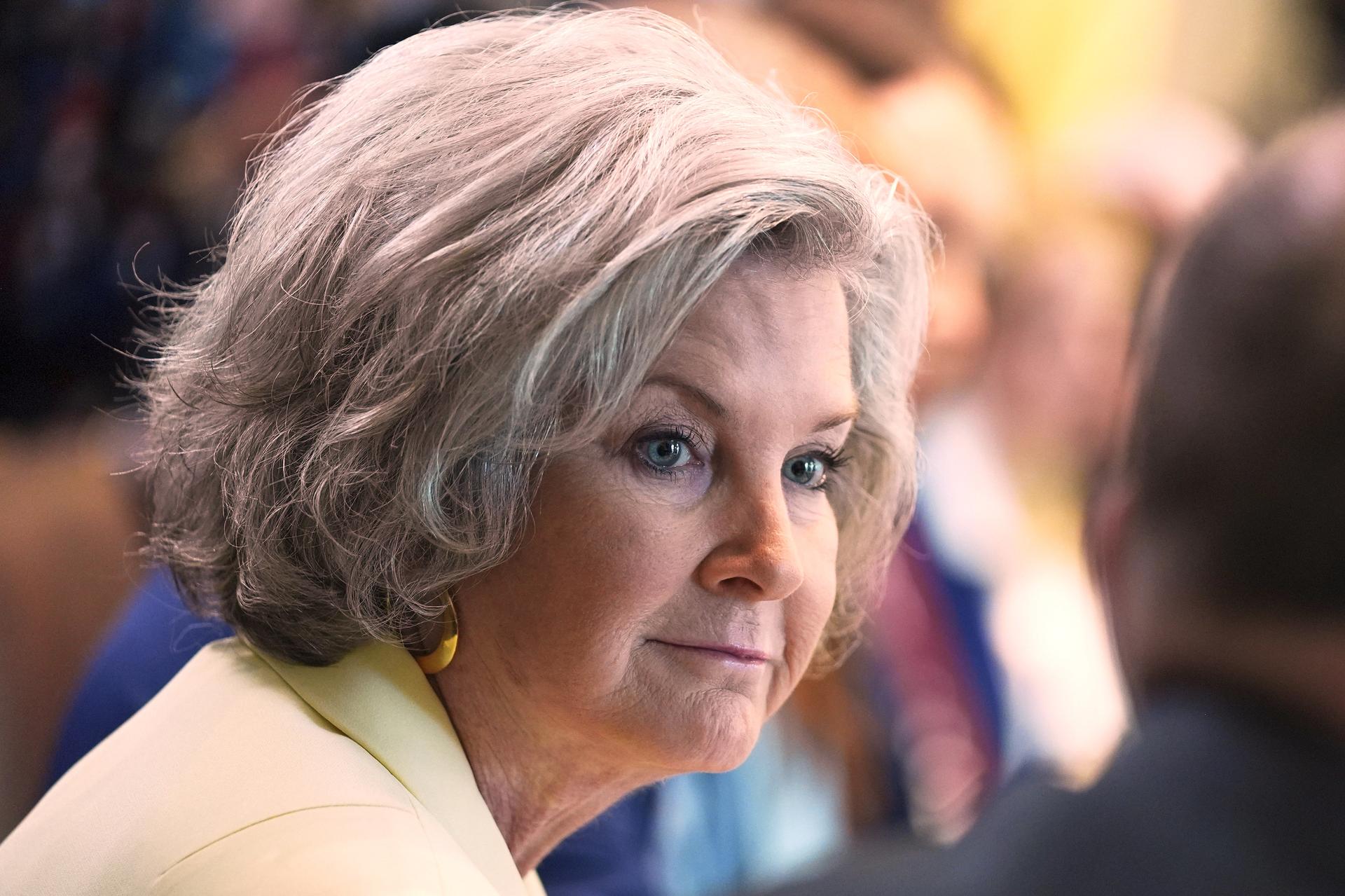 White House Chief of Staff Susie Wiles listens during a cabinet meeting at the White House in April. (AP Photo/Evan Vucci)