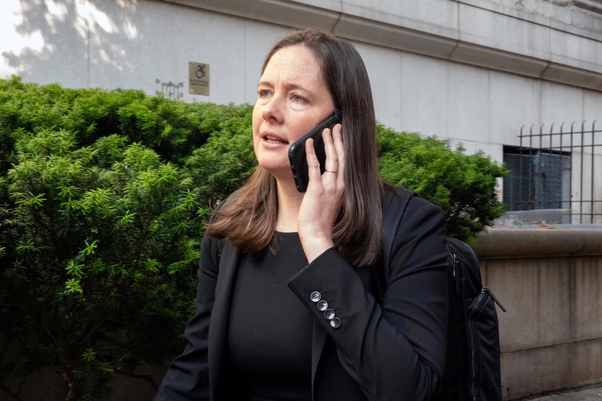 Assistant U.S. Attorney Maurene Comey is outside court on June 3. (AP Photo/Ted Shaffrey, File).