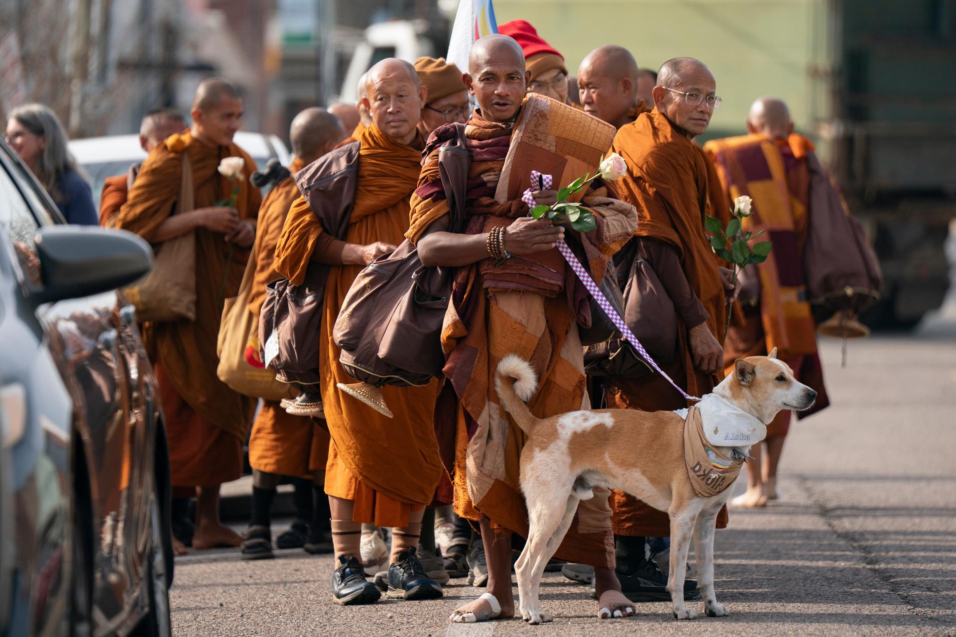 Buddhist monks participating in the 