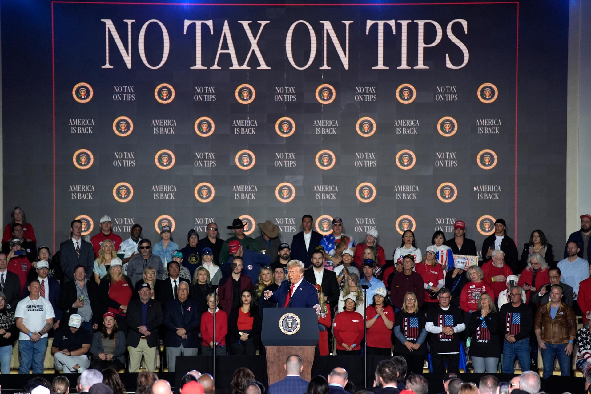 President Donald Trump speaks about the economy during an event at the Circa Resort and Casino in Las Vegas, 2025.