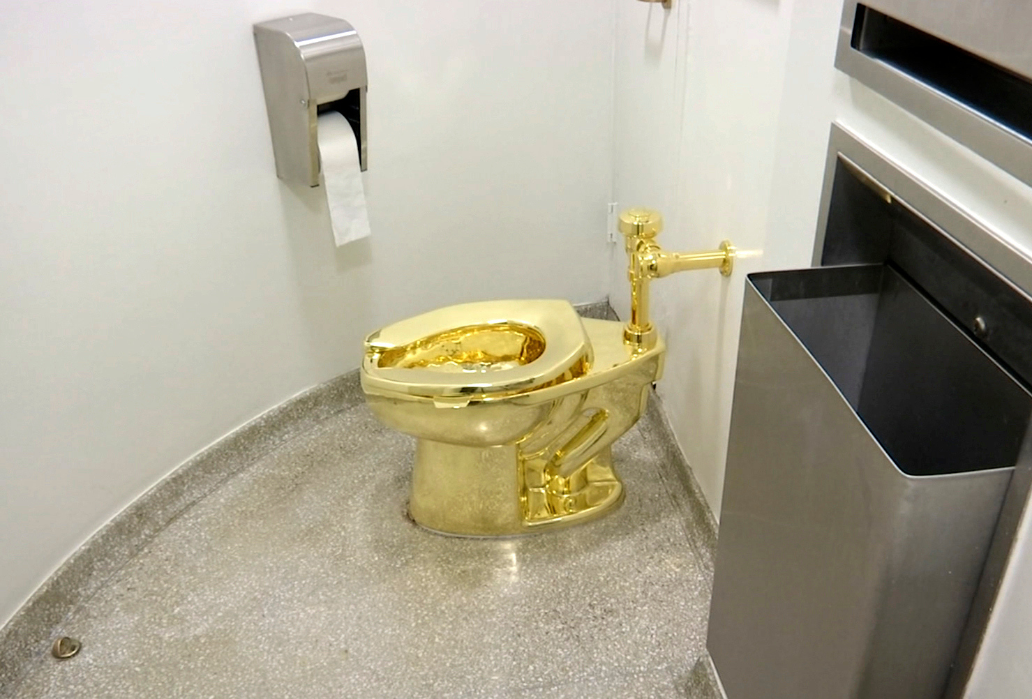 The 18-karat toilet, titled 