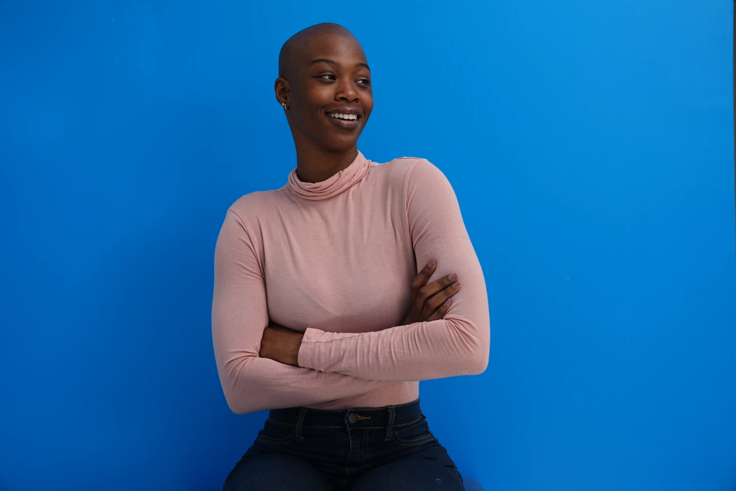 Aicha Soumaoro poses in West Chester, Pa., on Friday. (AP Photo/Matt Rourke)
