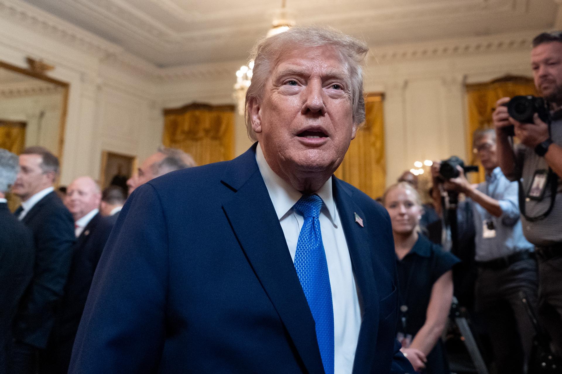 President Donald Trump in the White House, Thursday, in Washington.