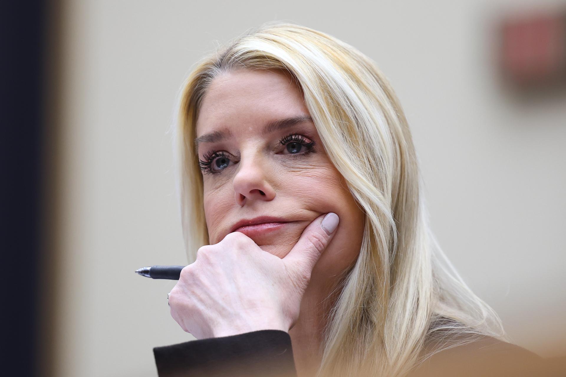Attorney General Pam Bondi listens as she testifies before a House Judiciary Committee oversight hearing on Capitol Hill in Washington, Feb. 11, in Washington.
