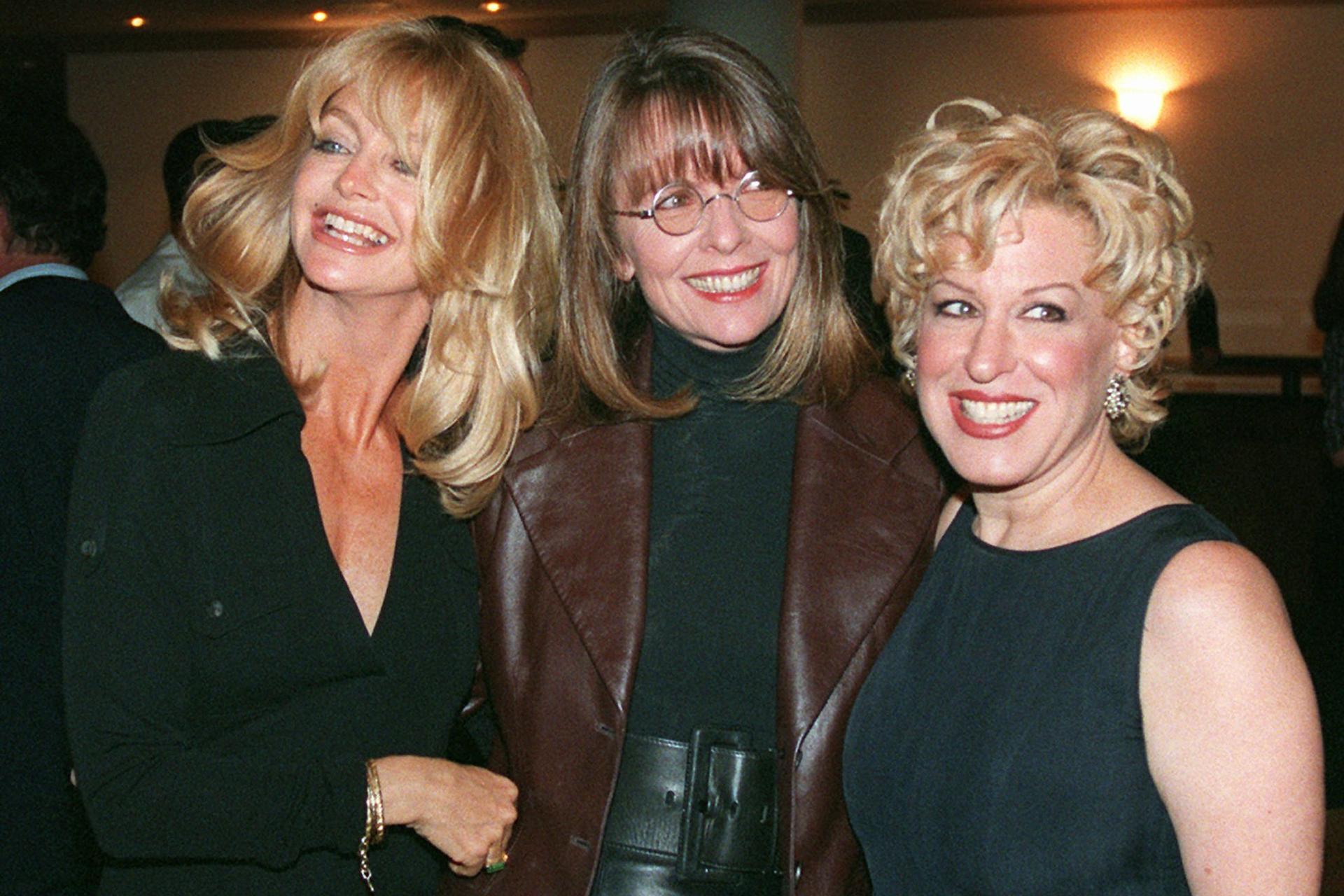 Goldie Hawn, from left, Diane Keaton, and Bette Midler appear at the premiere of their film 