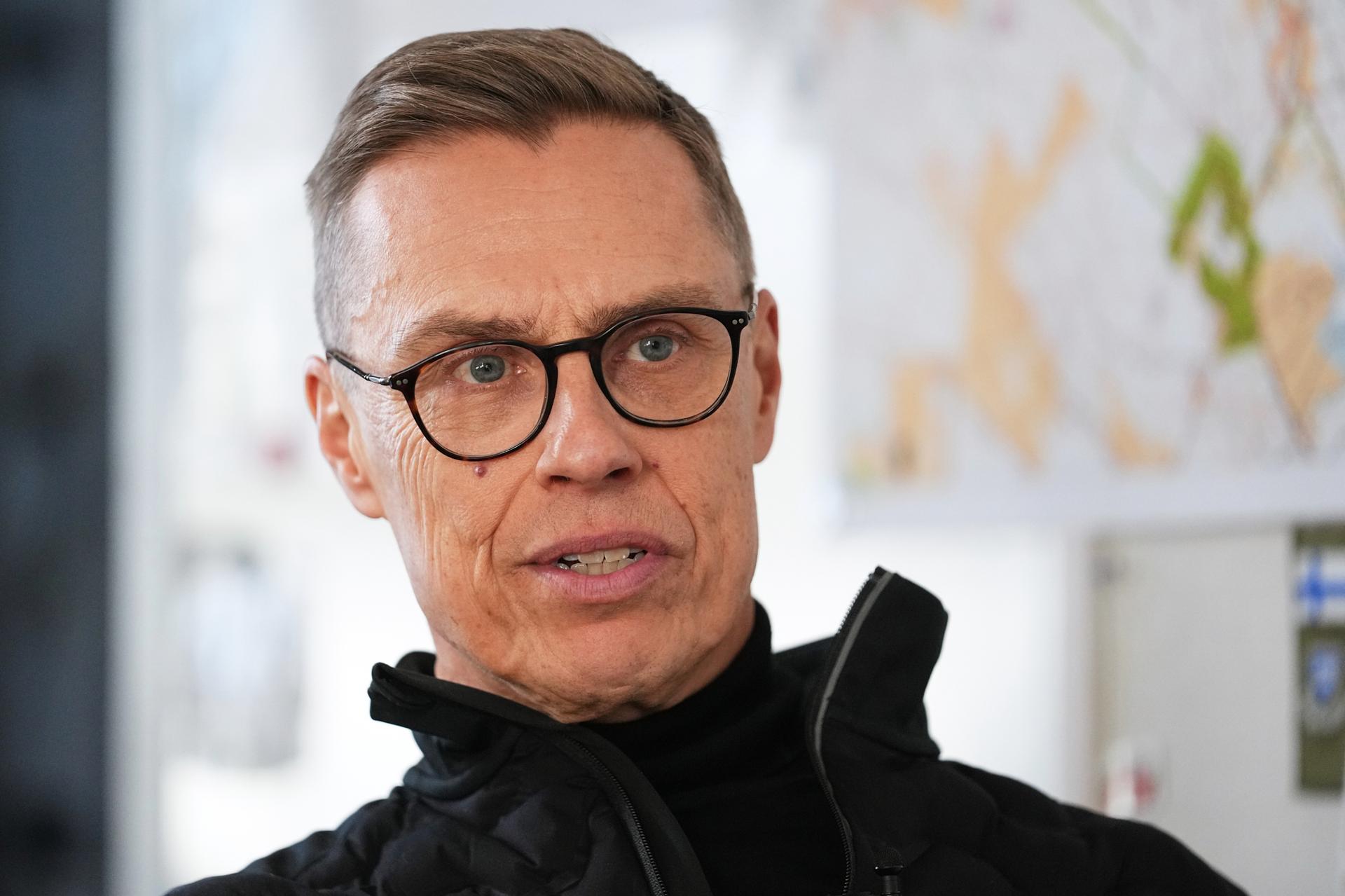 Finland's President Alexander Stubb speaks during an interview with The Associated Press in Halvala, Finland, on Saturday. (AP Photo/Sergei Grits)