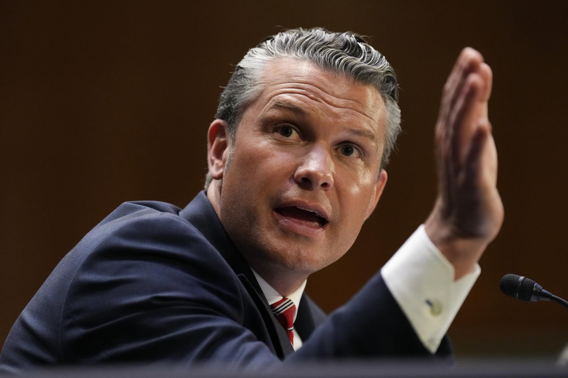 Defense Secretary Pete Hegseth testifies at a Senate Appropriations Committee hearing, Tuesday, on Capitol Hill in Washington. 