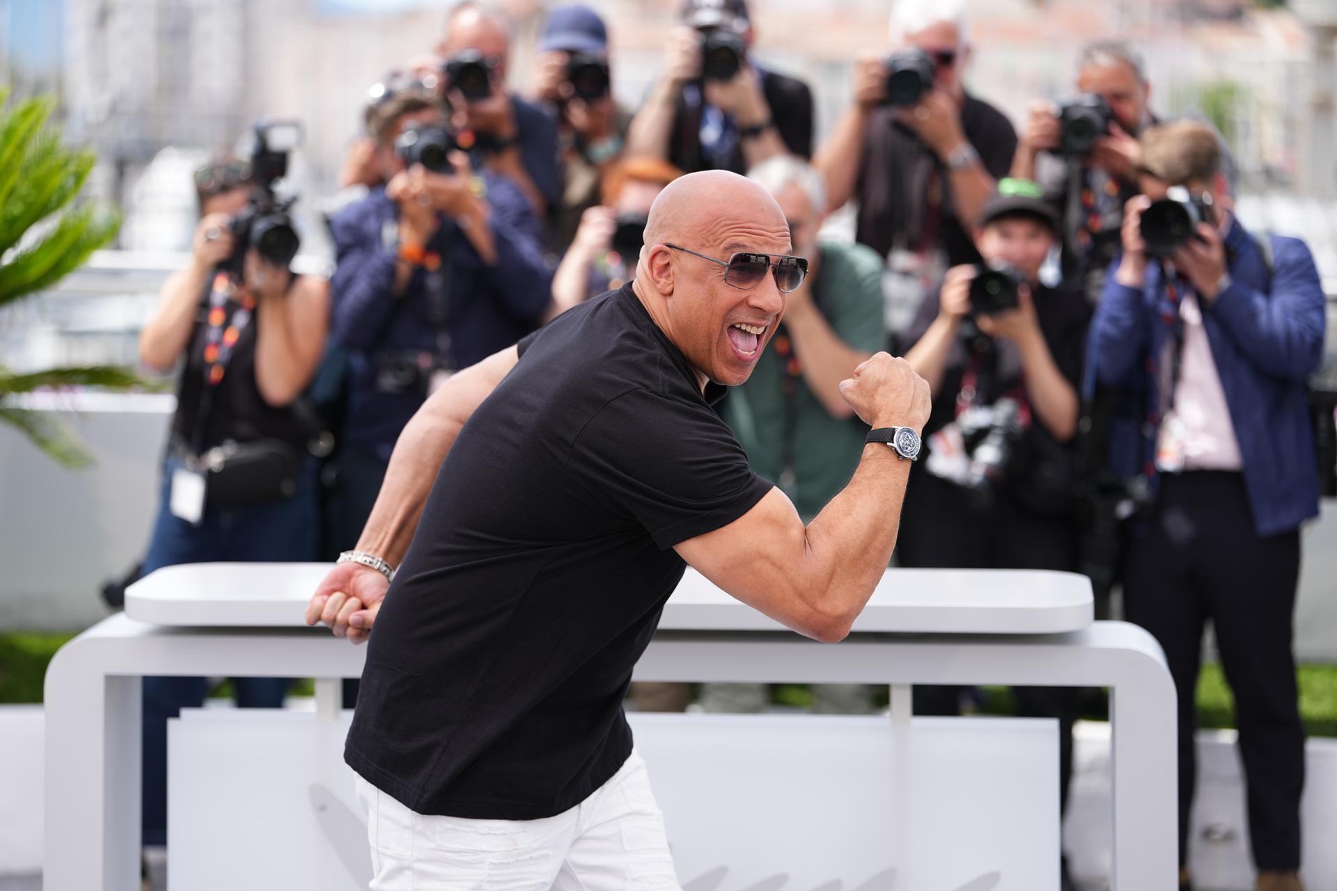 Vin Diesel poses for photographers at the 79th international film festival in Cannes, southern France, on Wednesday. (Photo by Scott A Garfitt/Invision/AP)