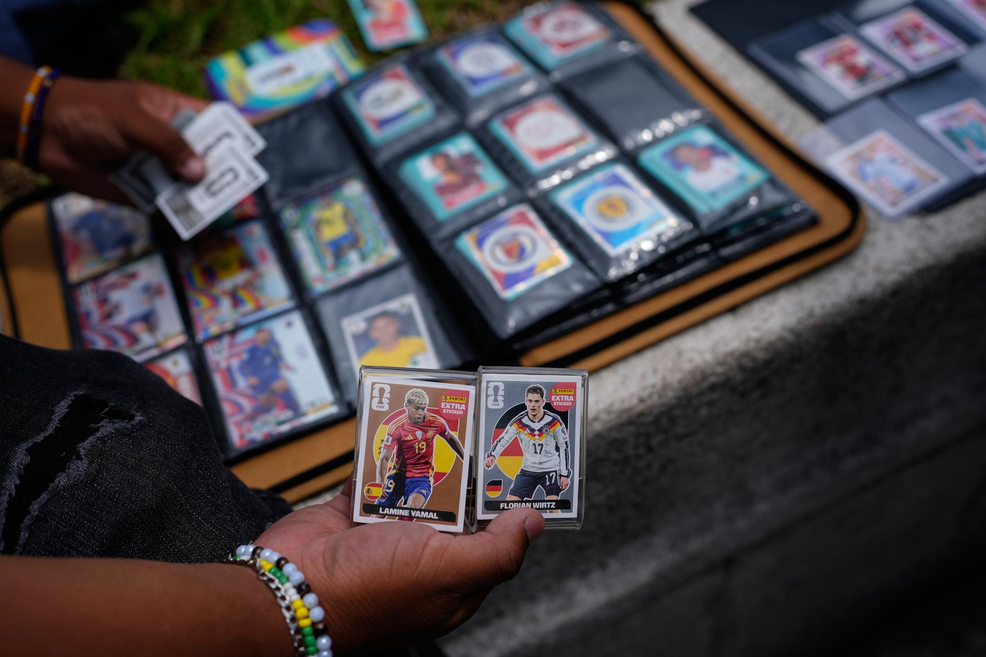 Young fans exchange Panini World Cup stickers in Mexico City, June 16. 