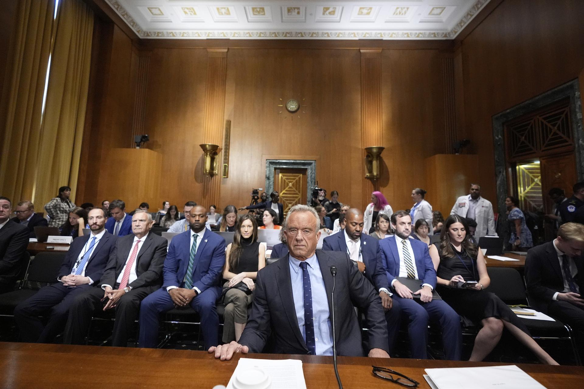 Secretary of Health and Human Services Robert F. Kennedy Jr., appears before the Senate Finance Committee, in Washington, Thursday.