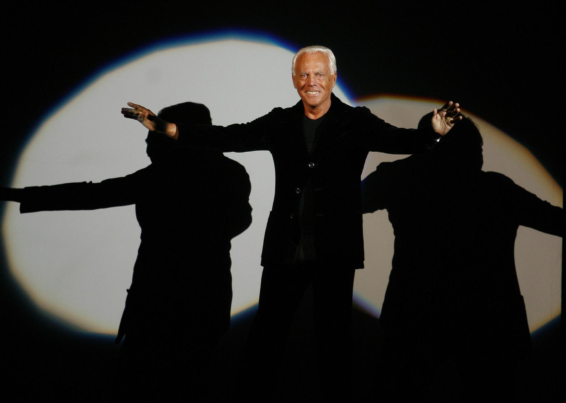 Giorgio Armani during the Milan Men's Fashion Week in 2007. (AP Photo/Luca Bruno)