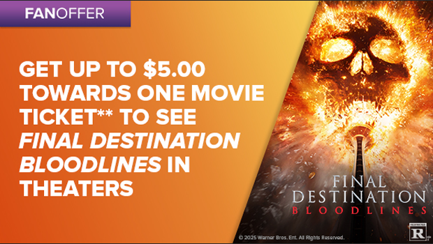GET UP TO $5.O0 TOWARDS ONE MOVIE TICKET**
