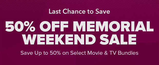 LAST CHANCE TO SAVE - 50% OFF MEMORIAL WEEKEND SALE