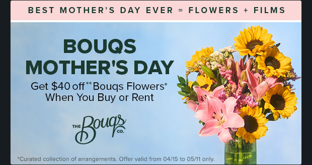 GET $40 OFF** BOUQS FLOWERS WHEN YOU BUY OR RENT