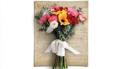 image of funeral bouquet on the constitution