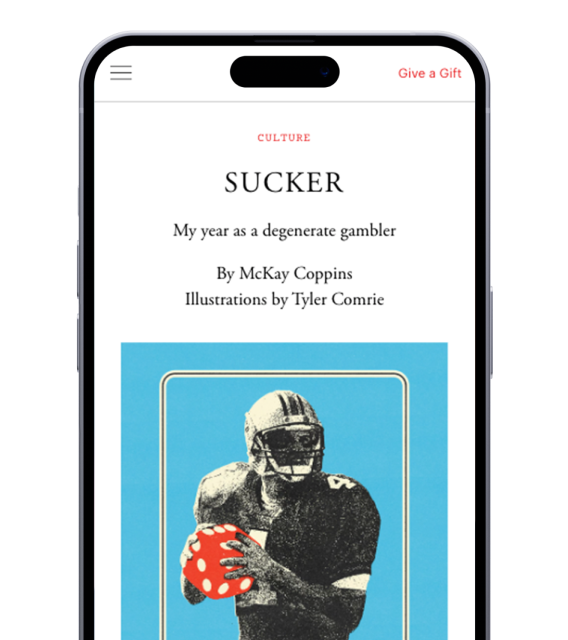 Phone screen with McKay Coppins' article 