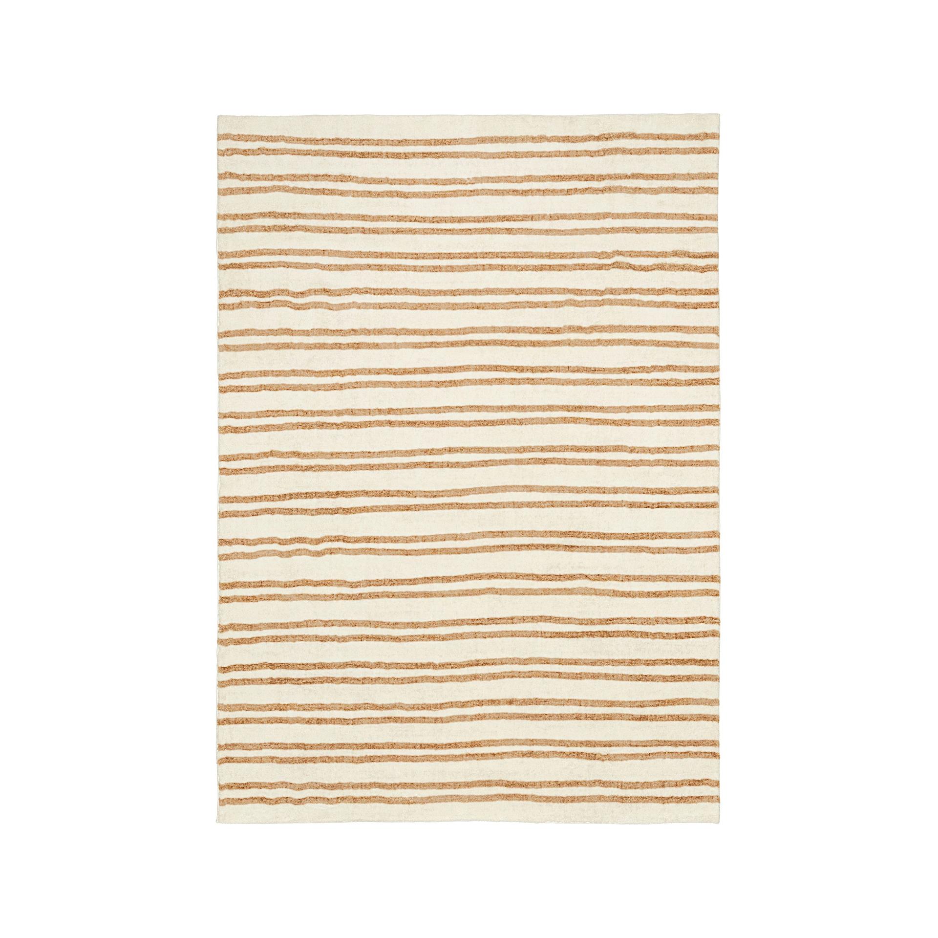 Rhow striped washable rug in Neutral, 200 x 290cm, $549, Miss Amara
