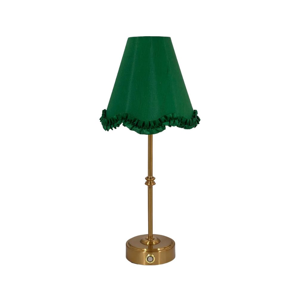 Emerald green scallop table lamp 