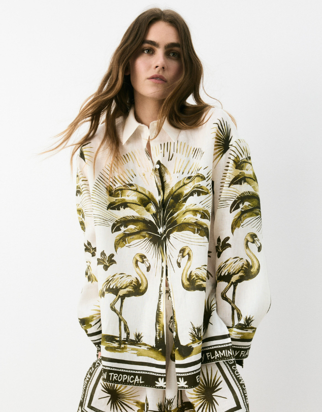 H&M Print Linen Shirt