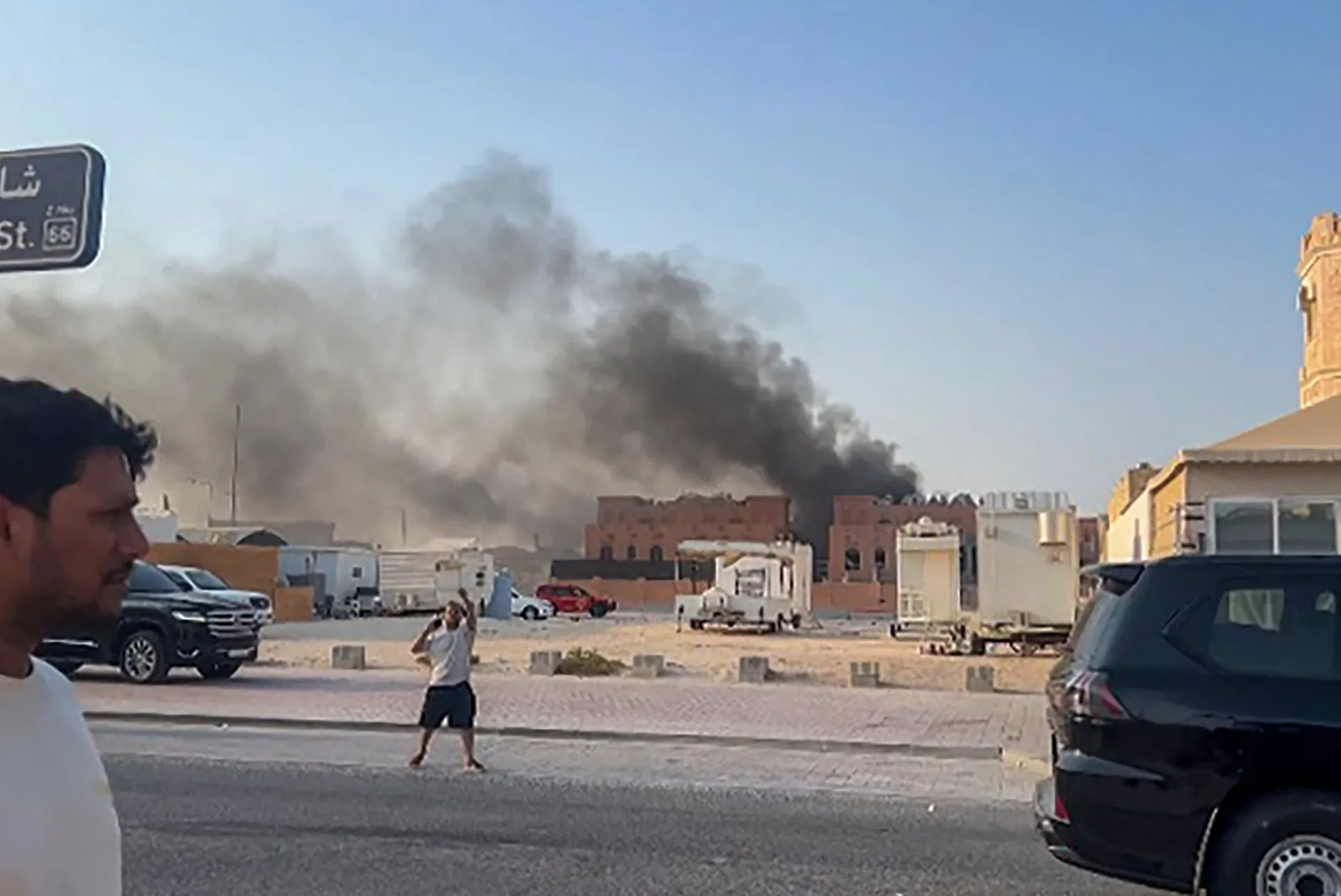 The scene of the Israeli bombing in Doha, Qatar.