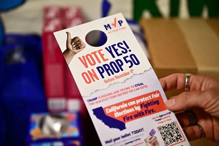 A pamphlet to vote yes on California Prop 50.