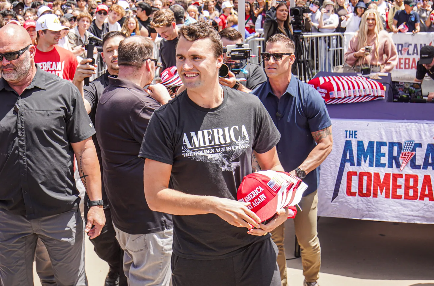 A photograph of Charlie Kirk.