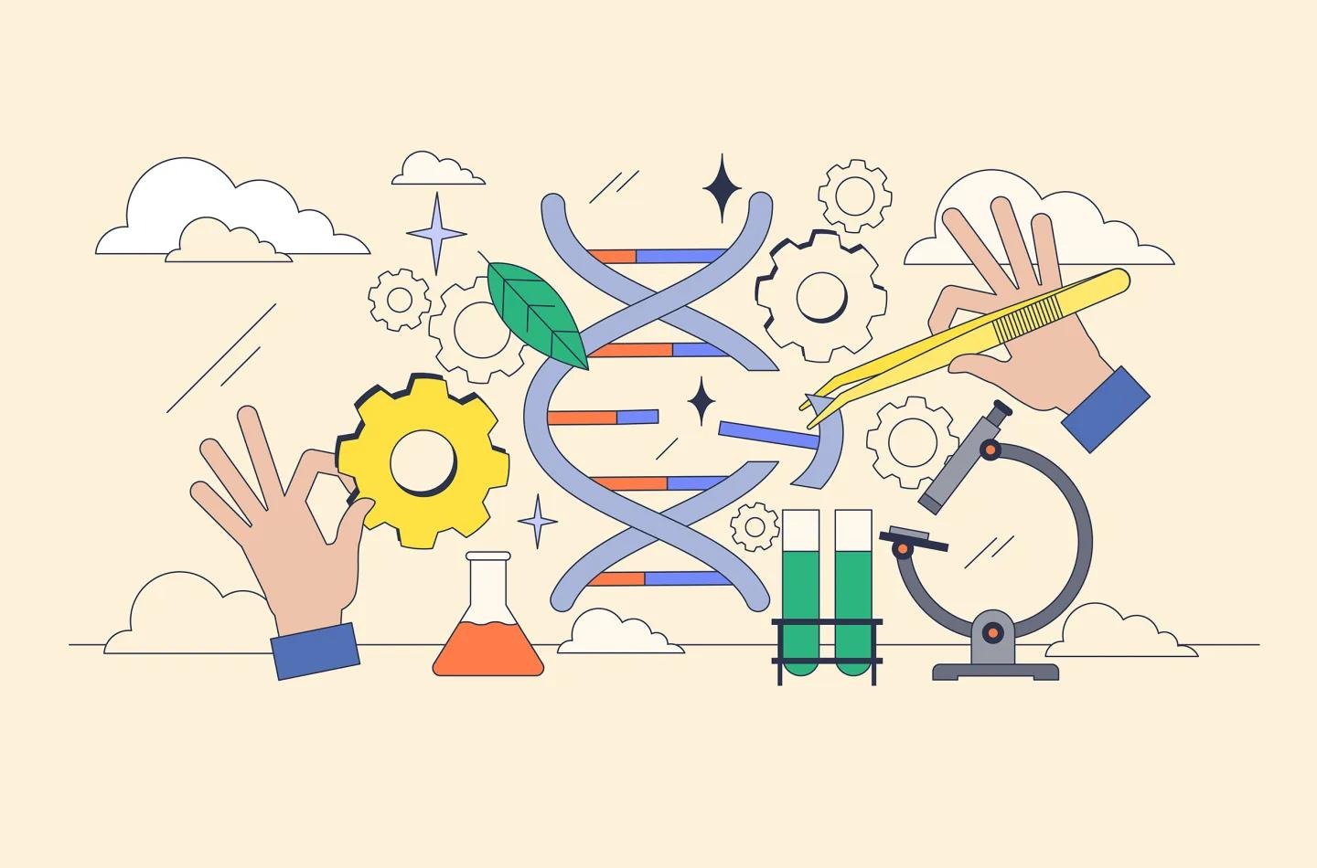 An illustration showing ready-made DNA. 