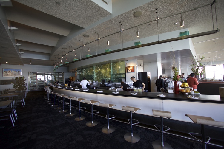 The bar area of Slanted Door, when it was open at the Ferry Building