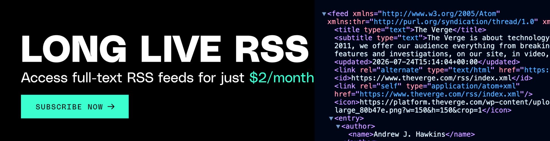 Subscribe to The Verge for just $2 per month for the first 3 months