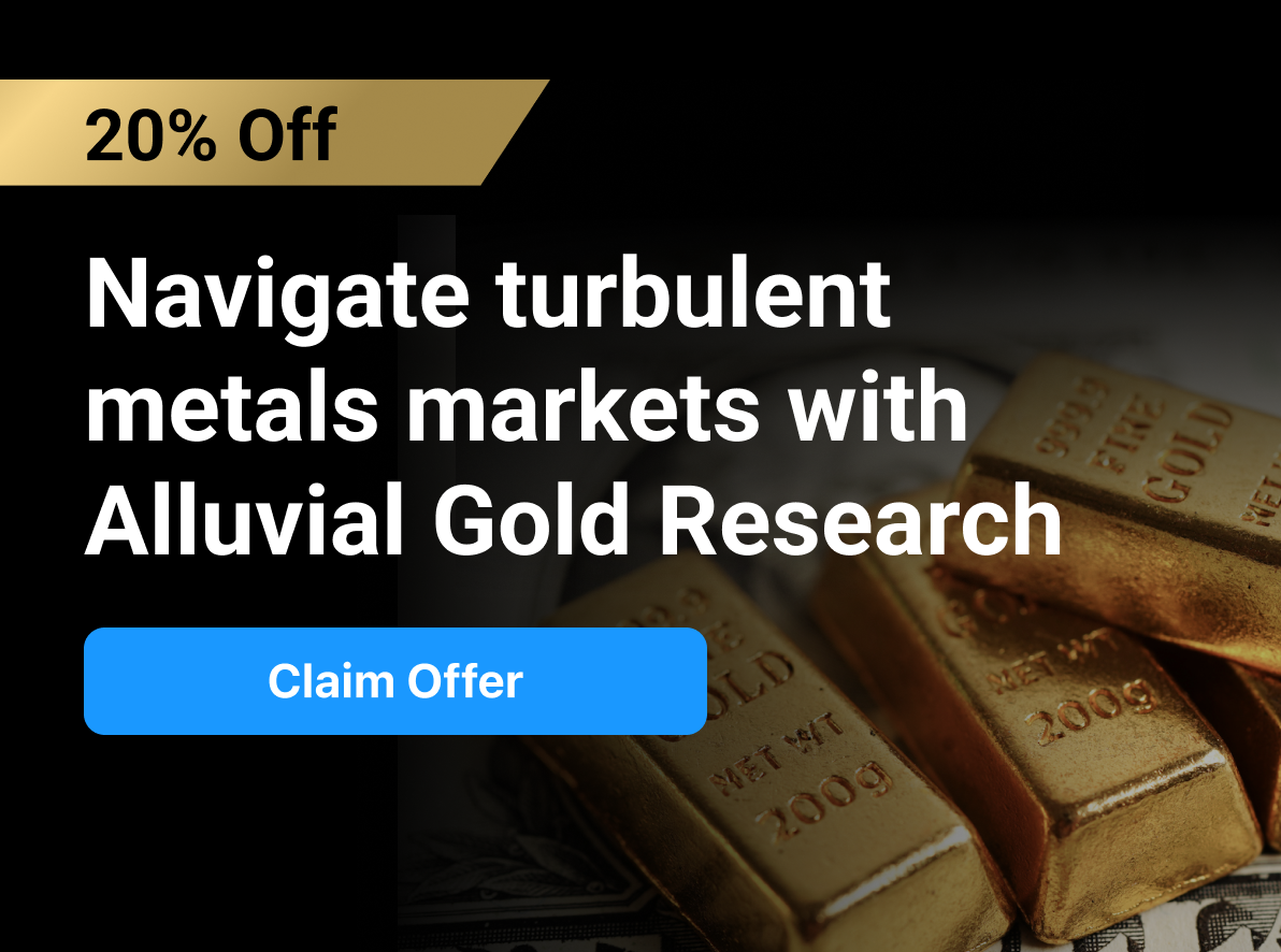 Get 20% off your first year of Alluvial Gold Research