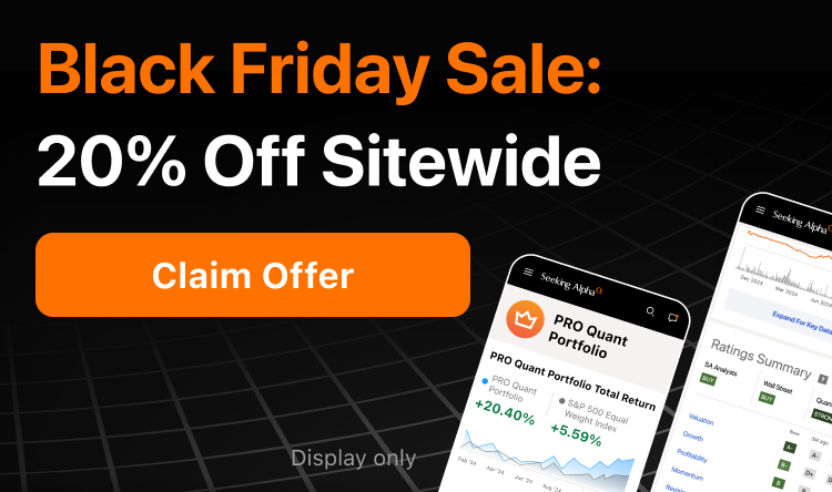 Black Friday Sale: 20% off any Seeking Alpha service
