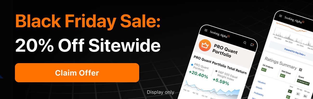 Black Friday Sale: 20% off any Seeking Alpha service