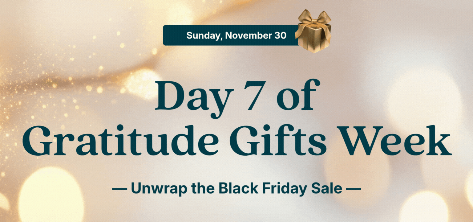 Day 7 gratitude week sale & gift banner