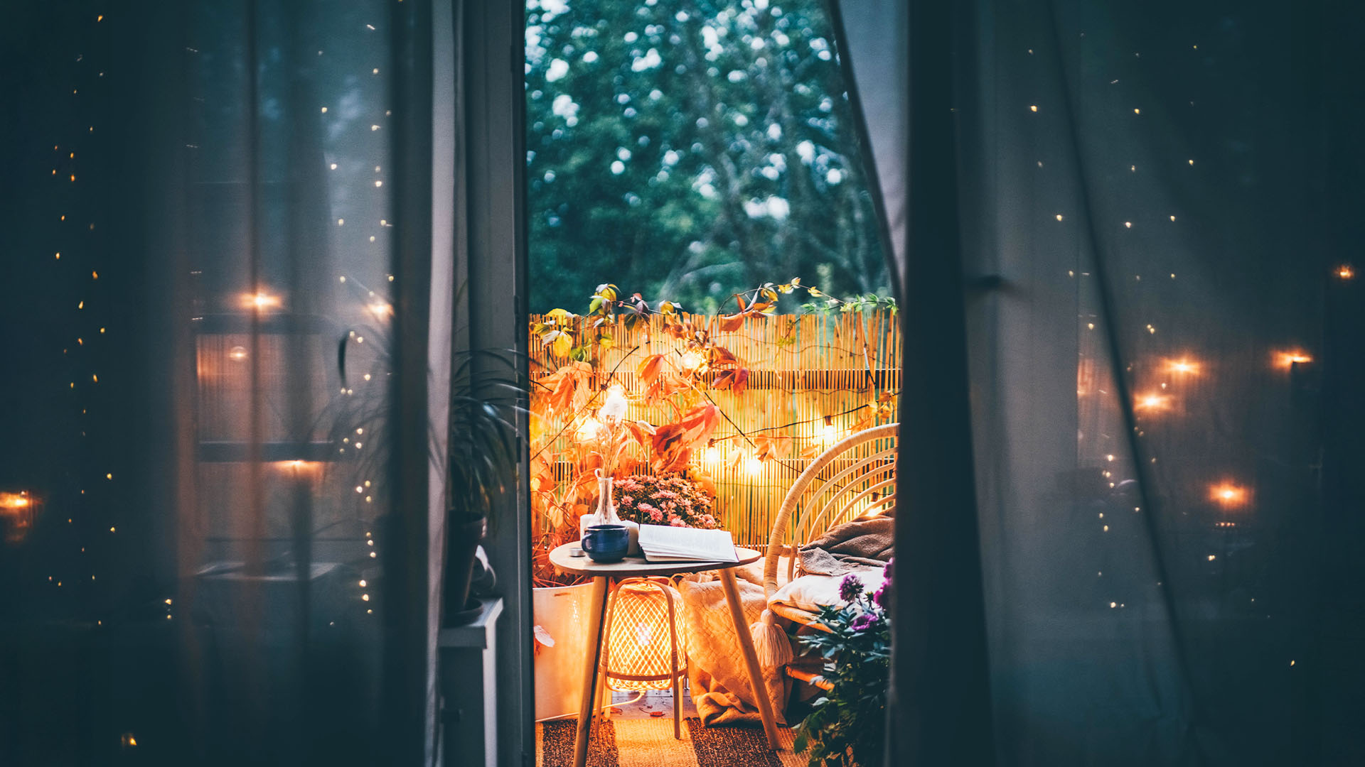girl doing yoga in front of laptop