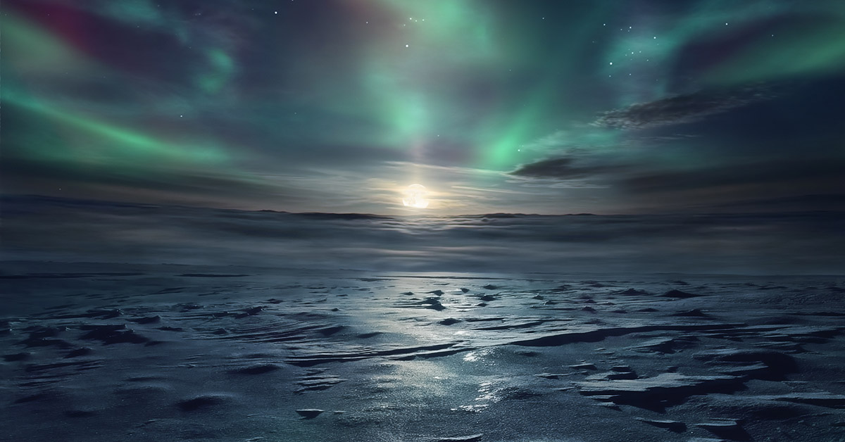 Nature image of ocean at dusk