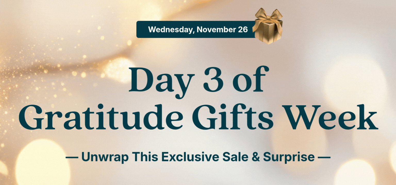 Day 1 gratitude week sale & gift banner