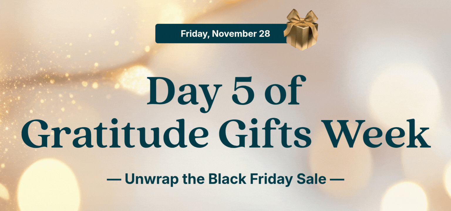 Day 5 gratitude week sale & gift banner