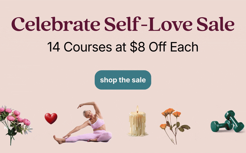 Valentine's Sale Banner | 14 Courses at $8 Off Each