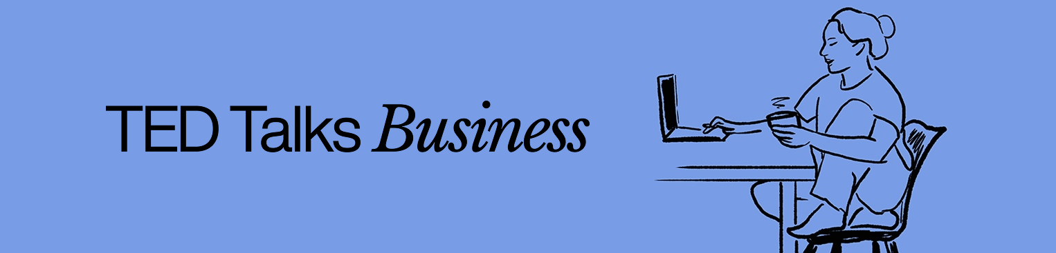 TED Talks Business Logo Art - Woman at computer 