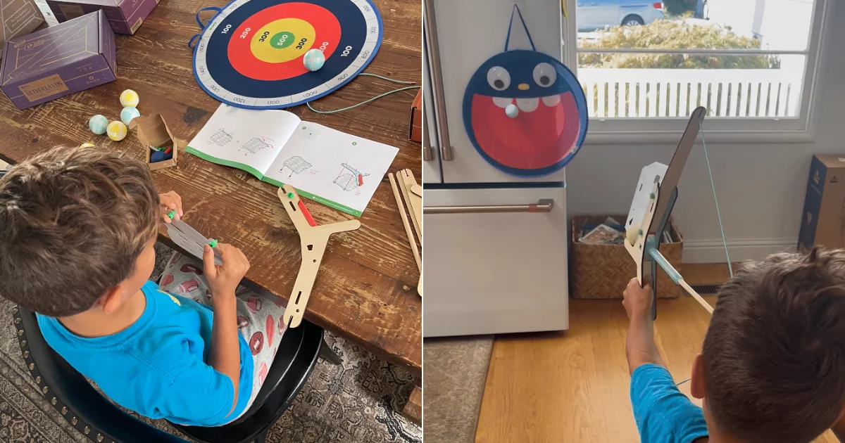 Young boy playing a game