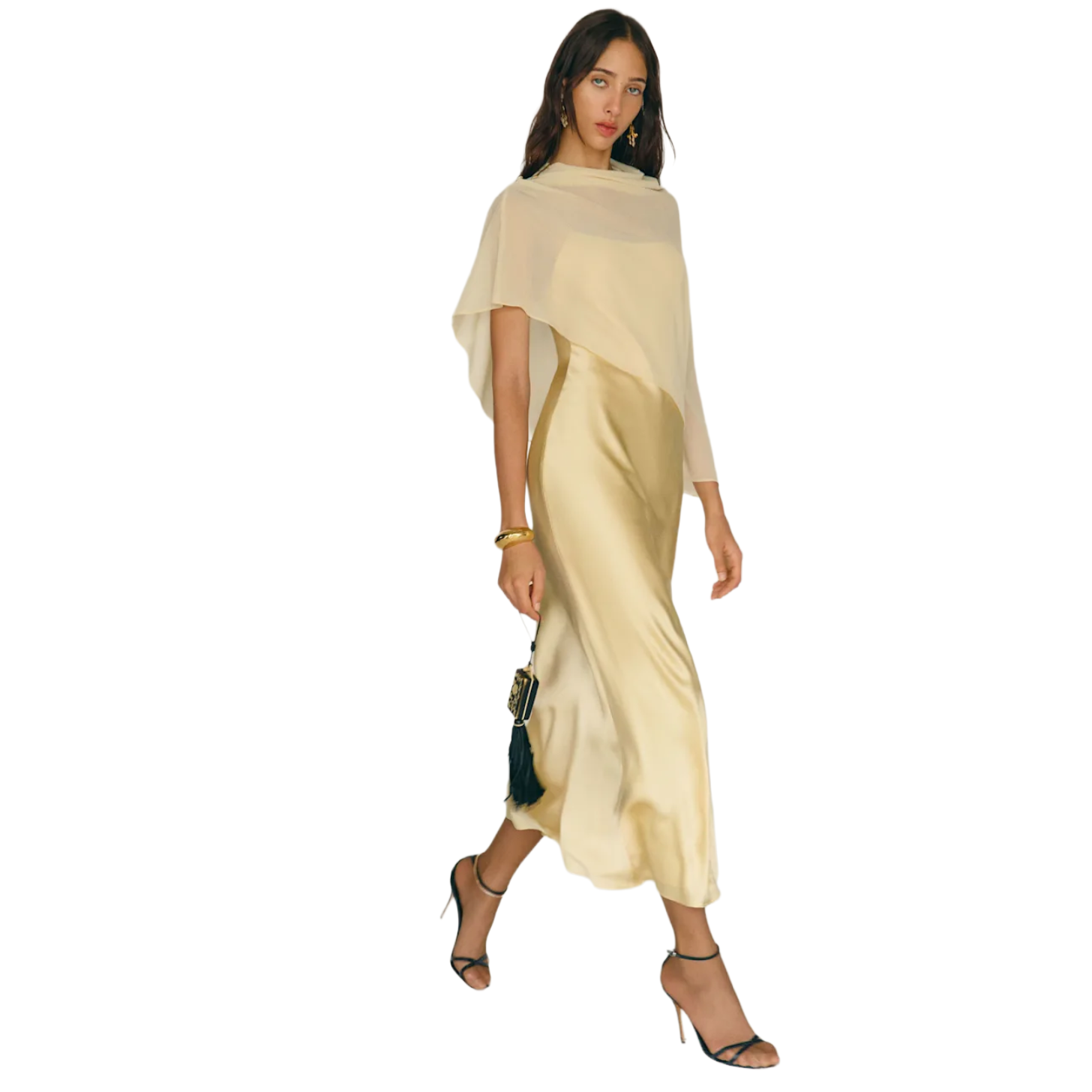 Reformation Yellow Lilibeth Silk Dress