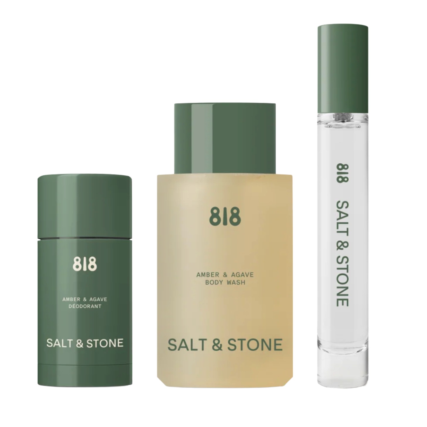 A deodorant, body wash, and perfume.